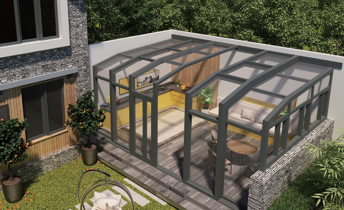 L-type mobile sunroom